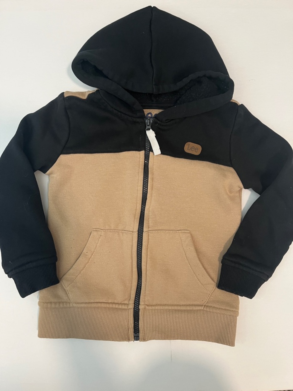 CLEARANCE 4 for $12 - Lee Two-Tone Black and Tan Hooded Zip Sweatshirt 3T